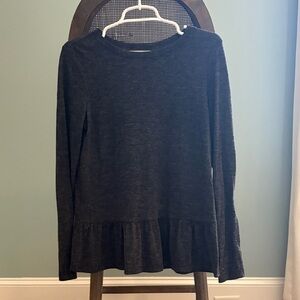 LOFT Charcoal Long Sleeve Top